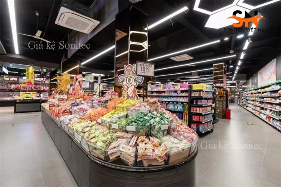 giá kệ siêu thị bán lẻ mô hình lớn