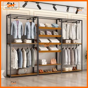 Kệ lưới treo quần áo shop thời trang