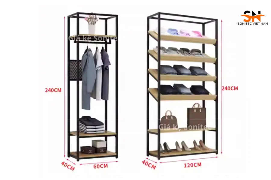 các loại kệ treo quấn áo chuyển dụng