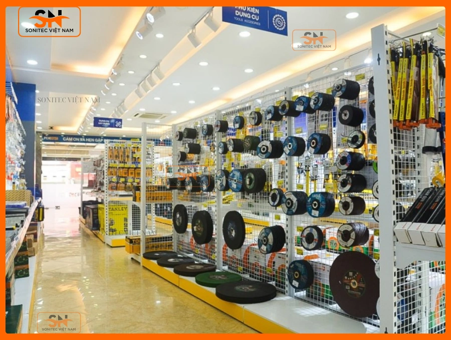 Kệ sắt lưới siêu thị chính hãng
