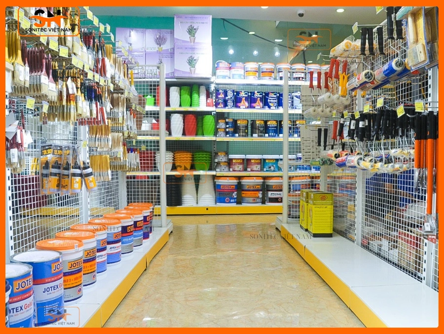Kệ sắt lưới siêu thị chính hãng, giá tốt tại Sonitec