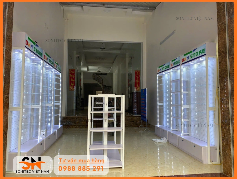 Hộp trưng bày điện thoại sau