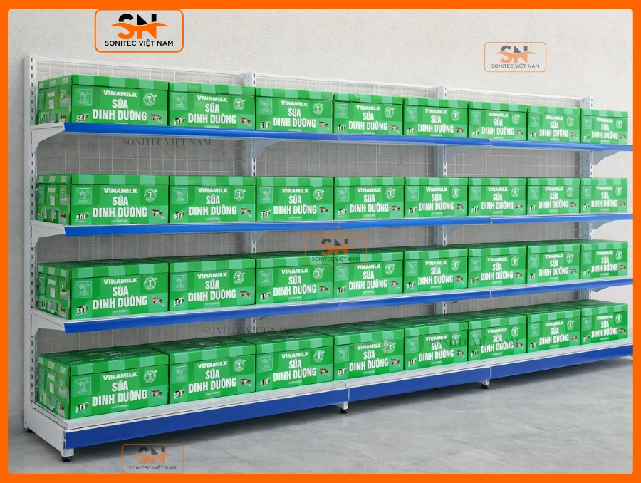 Giá kệ quảng cáo sữa thùng