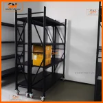 Kệ sắt V lỗ có bánh xe