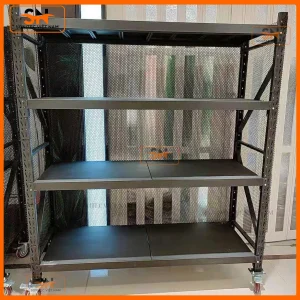 Kệ sắt V lỗ có bánh xe
