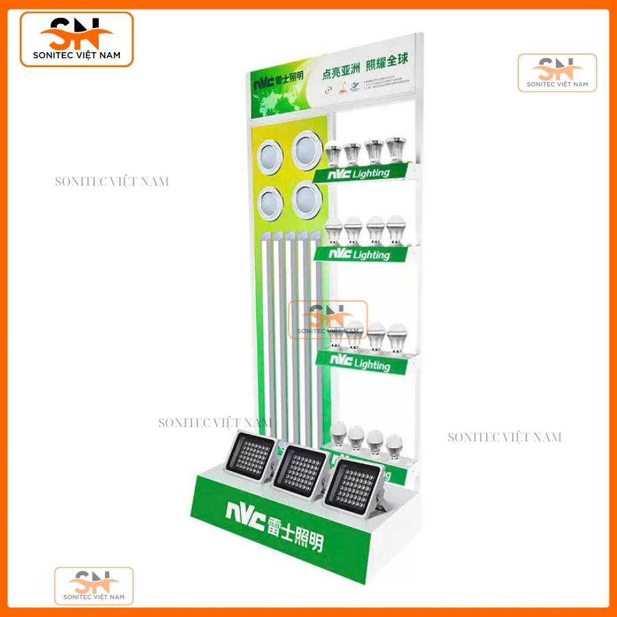 Thiết kế kệ trưng bày đèn LED hiện đại, chắc chắn