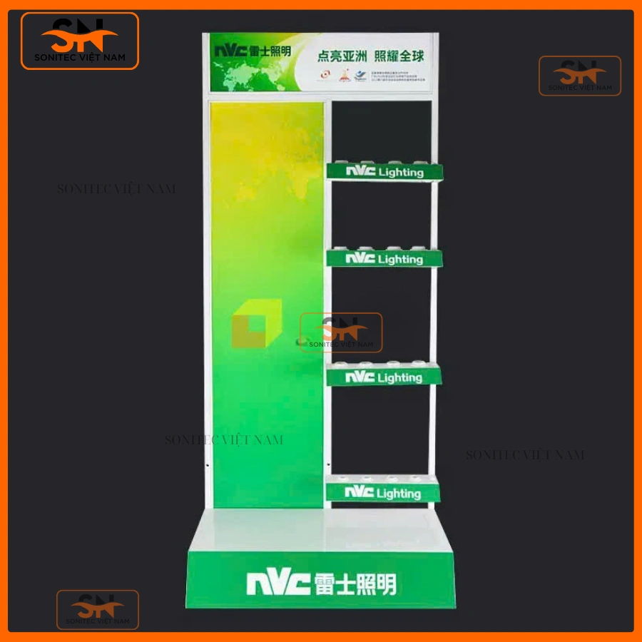Thiết kế kệ trưng bày đèn LED giúp dễ quan sát