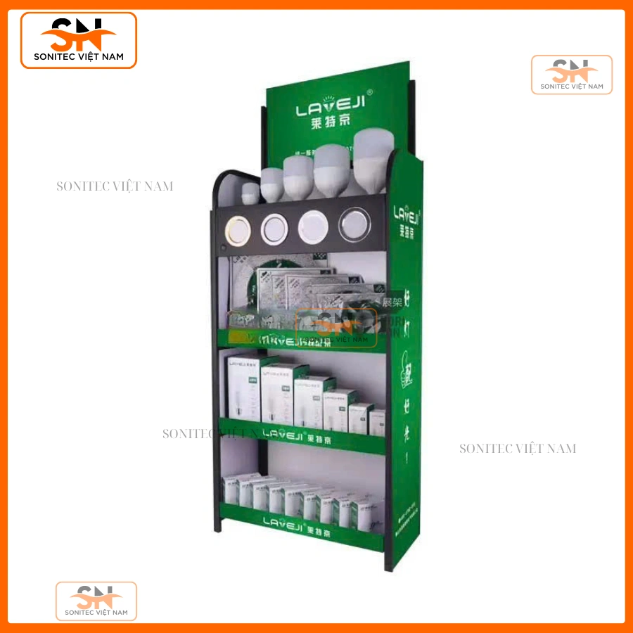 Thiết kế kệ trưng bày đèn LED phù hợp nhiều không gian