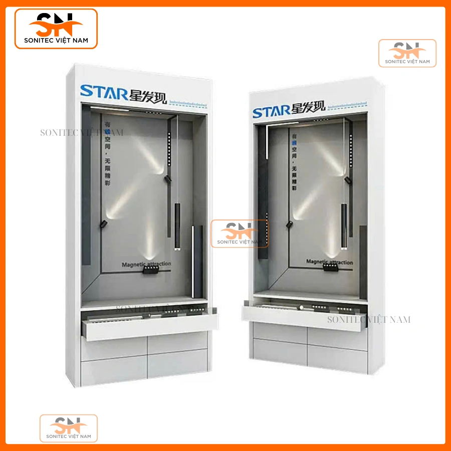 Thiết kế kệ trưng bày đèn LED thẩm mỹ cao