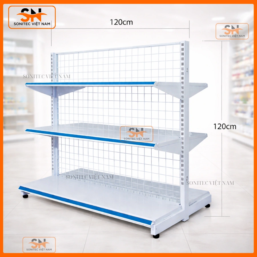 Kệ đôi siêu thị 120cmx120cm chất lượng