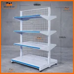 Bố trí kệ đôi siêu thị 120cmx150cm khoa học