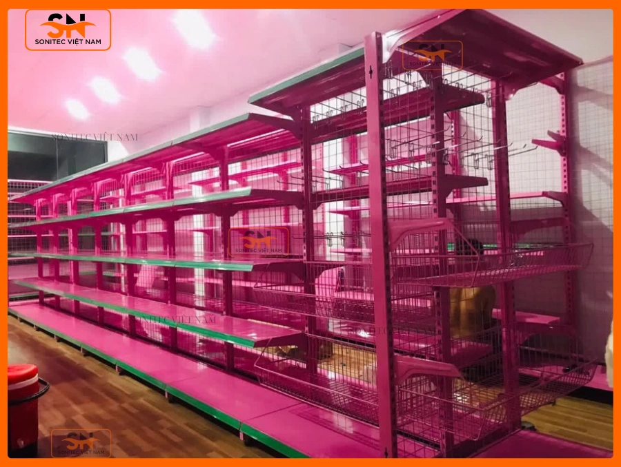 Kệ đôi siêu thị 70cmx180cm cho cửa hàng