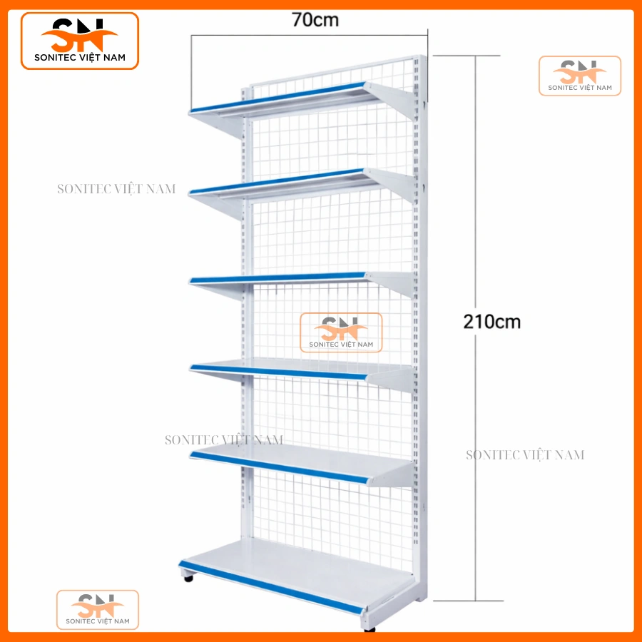 Kệ đơn siêu thị 70cmx210cm trưng bày chuyên nghiệp