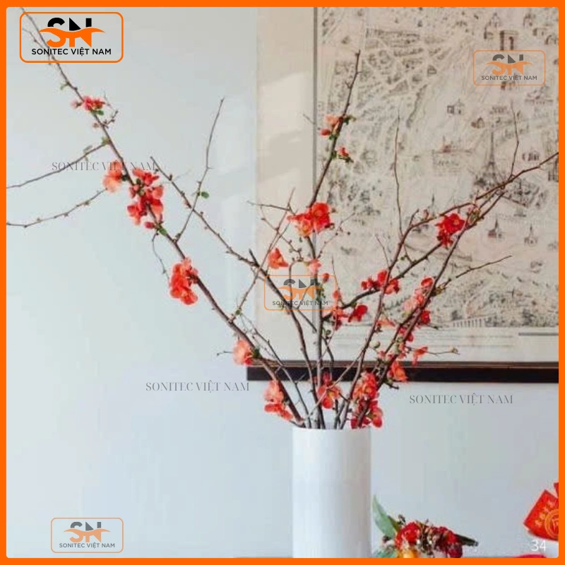Trang trí cây đào ngày tết đơn giản mà vẫn sang