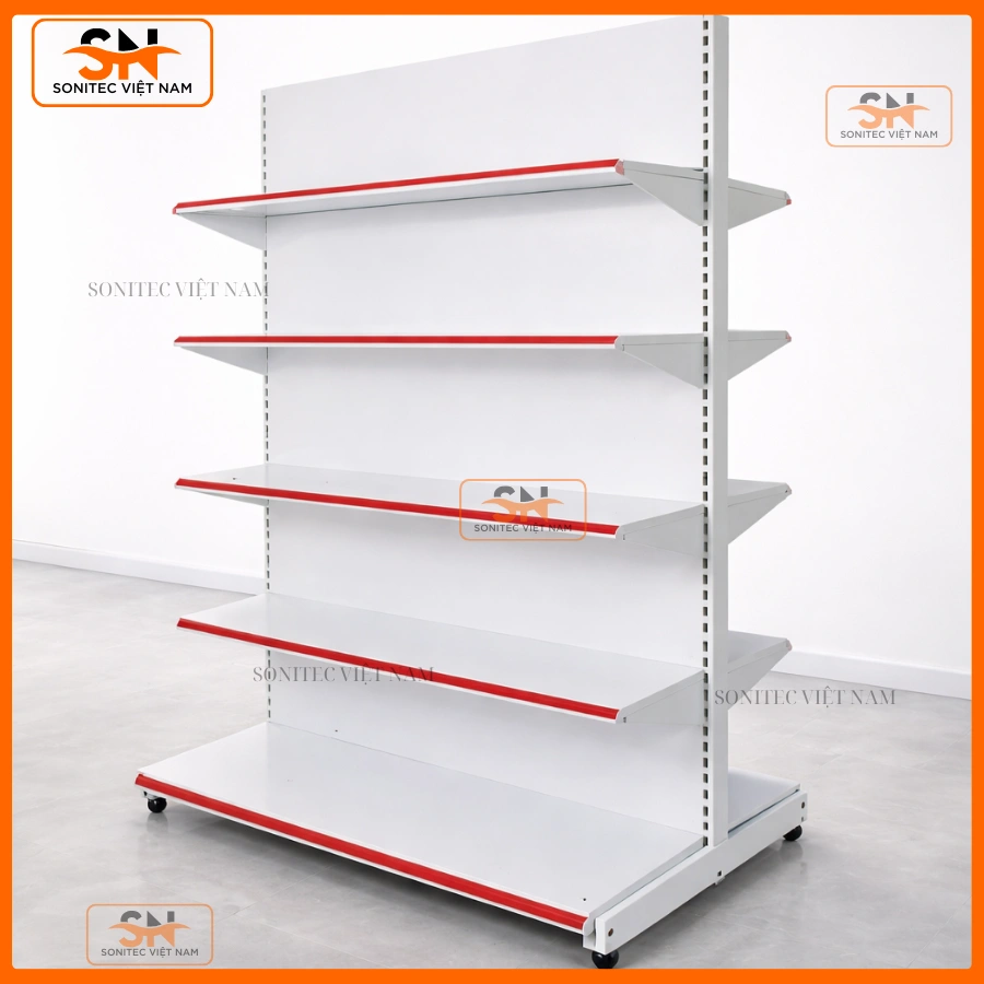 Kệ đôi siêu thị lưng tôn liền
