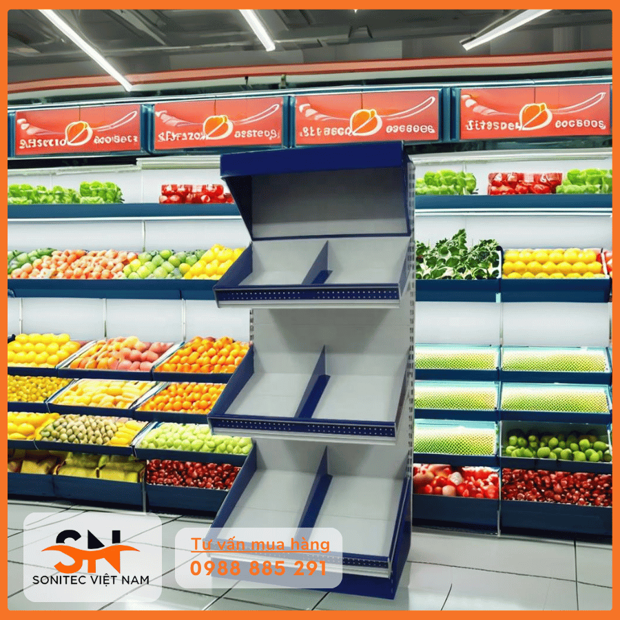 Kệ rau củ quả siêu thị tối ưu không gian