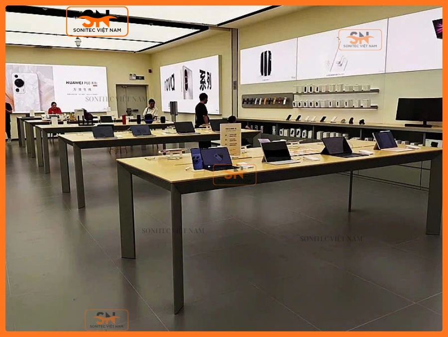Mẫu kệ trưng bày laptop đẹp, thu hút