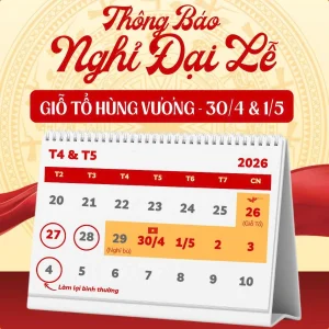 Thông báo lịch nghỉ lễ Giỗ Tổ Hùng Vương, 30/4 & 1/5 Công ty Sonitec 2026
