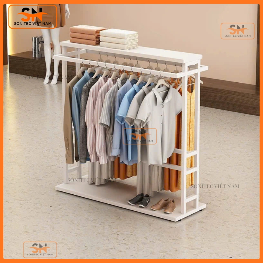 Kệ sắt đôi trưng quần áo