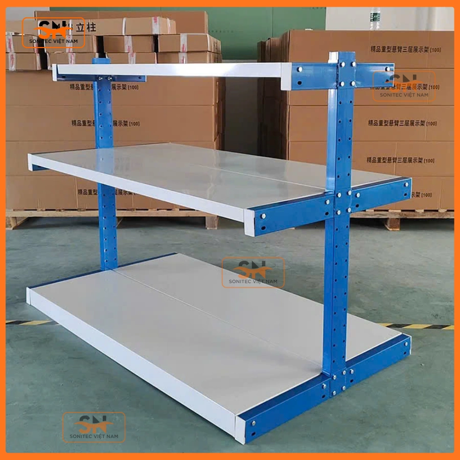 Kệ hai mặt trưng máy móc, dụng cụ