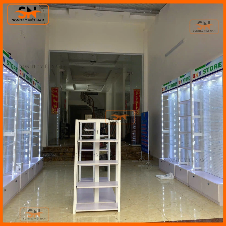 Thi công dự án kệ phụ kiện