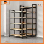 Kệ để nguyên liệu pha chế khung sắt mâm gỗ