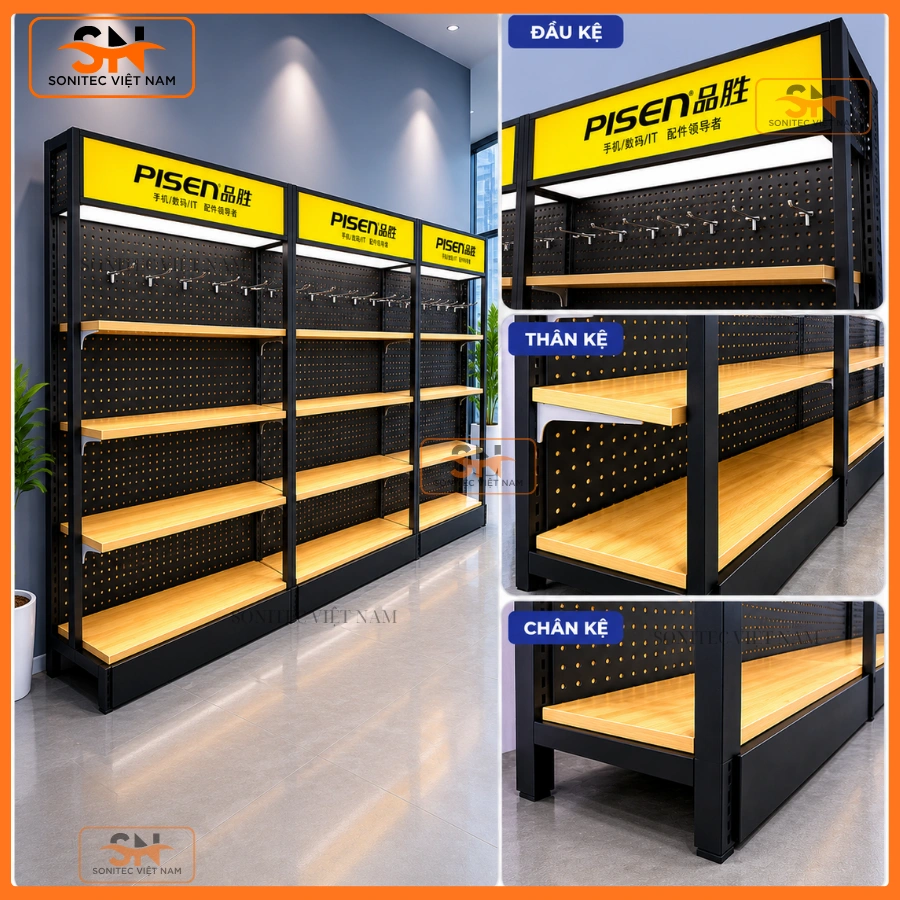 Cấu tạo kệ điện thoại cho shop phụ kiện