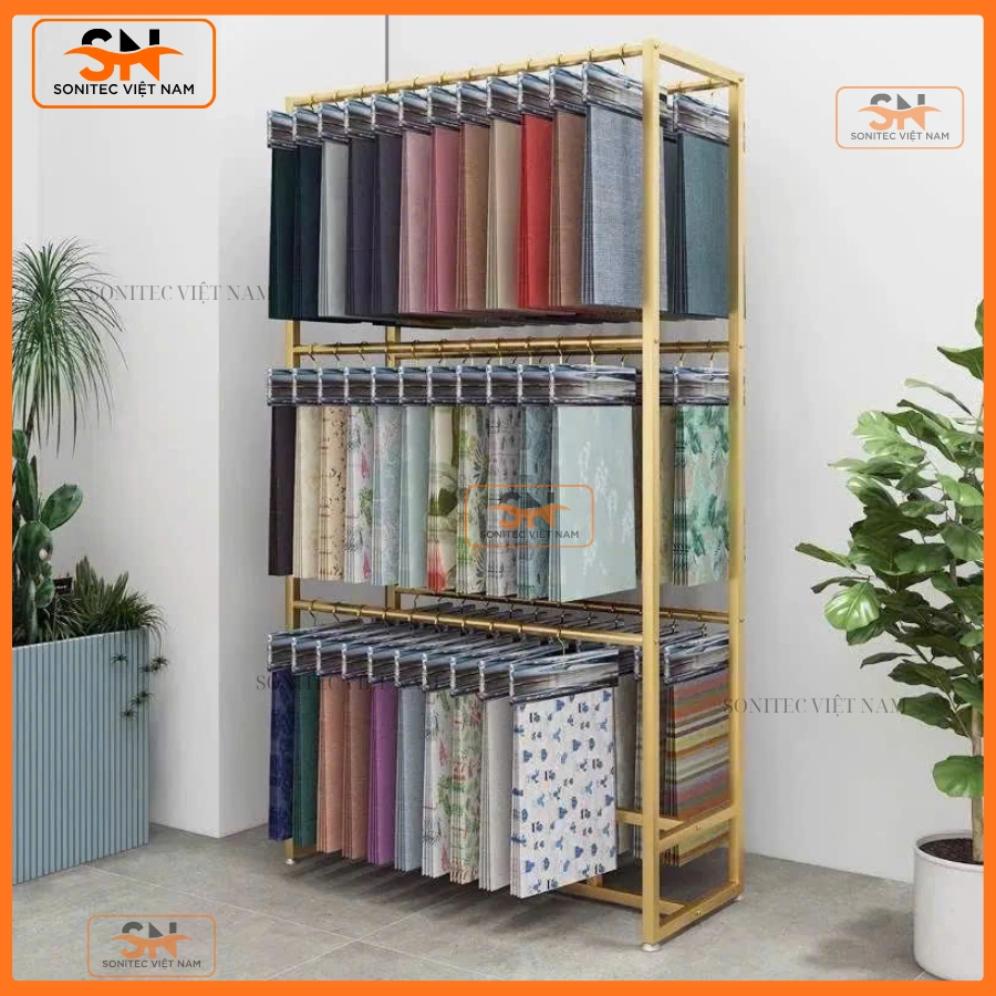 Kệ treo mẫu vải 3 tầng