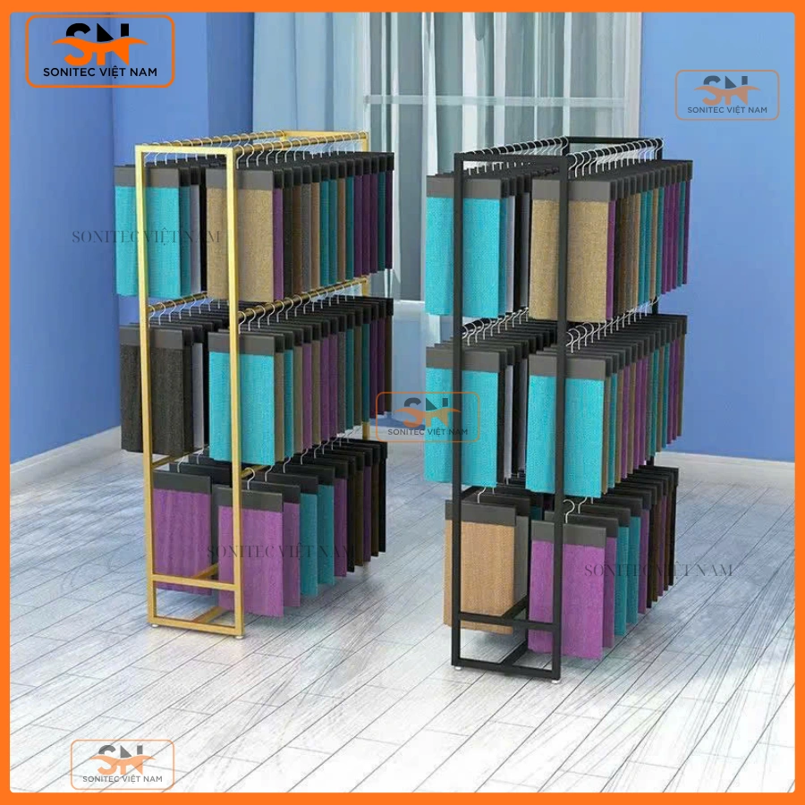 Kệ treo mẫu vải 3 tầng linh họat