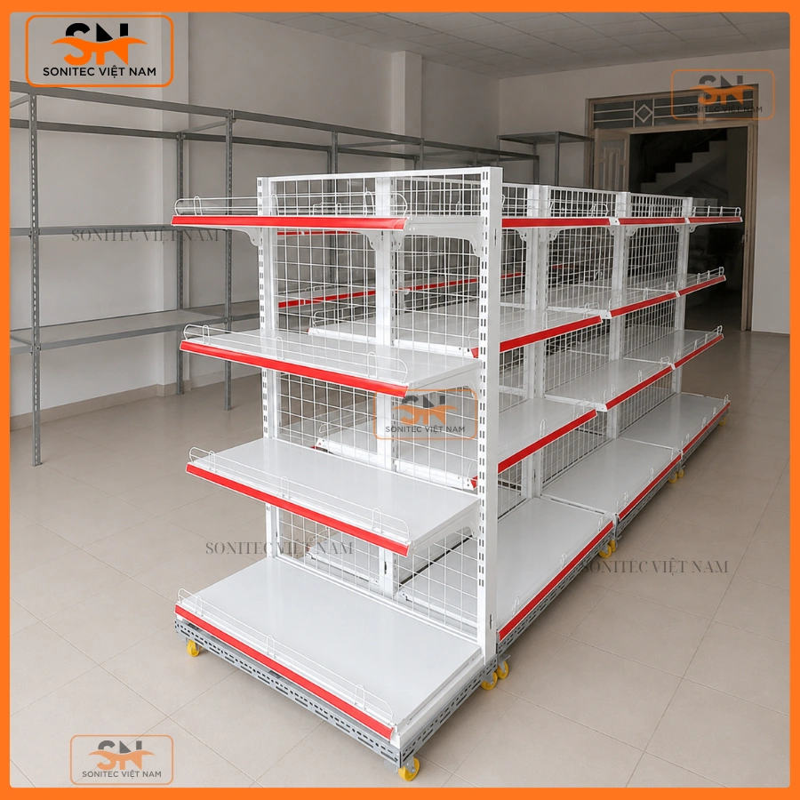 Giá kệ đa năng có xe đẩy bán hàng giá tốt
