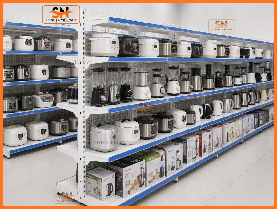Giá kệ siêu thị gia dụng bền, đẹp