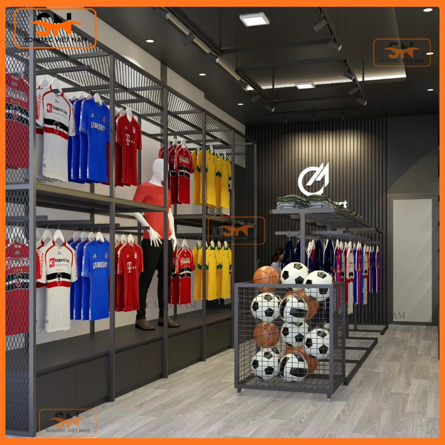 Kệ bán hàng shop thể thao