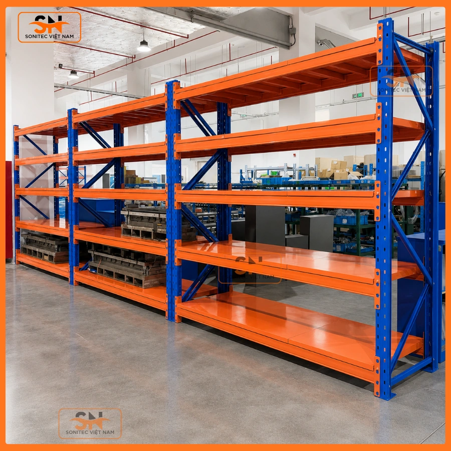 Kệ trung tải cửa hàng kim khí chắc chắn