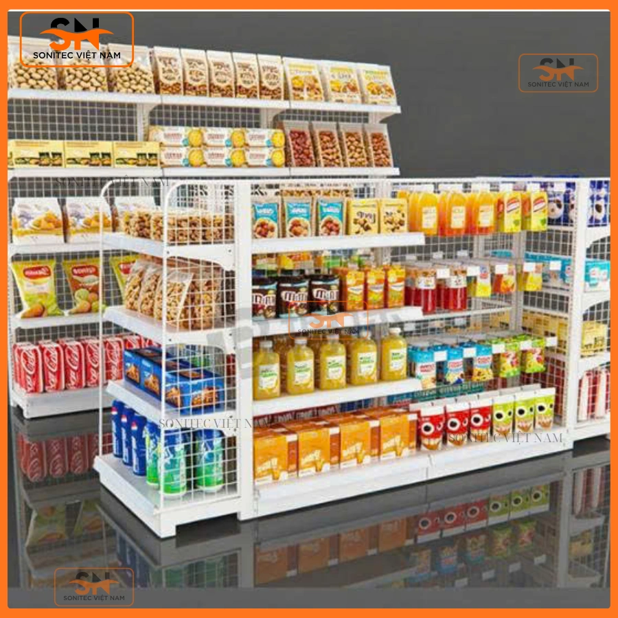 Mẫu quầy kệ mẹ và bé sắt sơn tĩnh điện