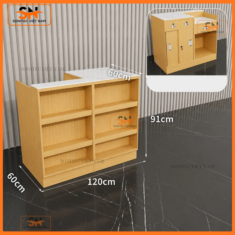 Cấu tạo quầy thu ngân 1m2