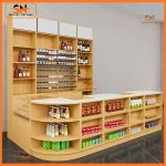 Quầy thu ngân bằng gỗ thơm, vân đẹp, cao cấp