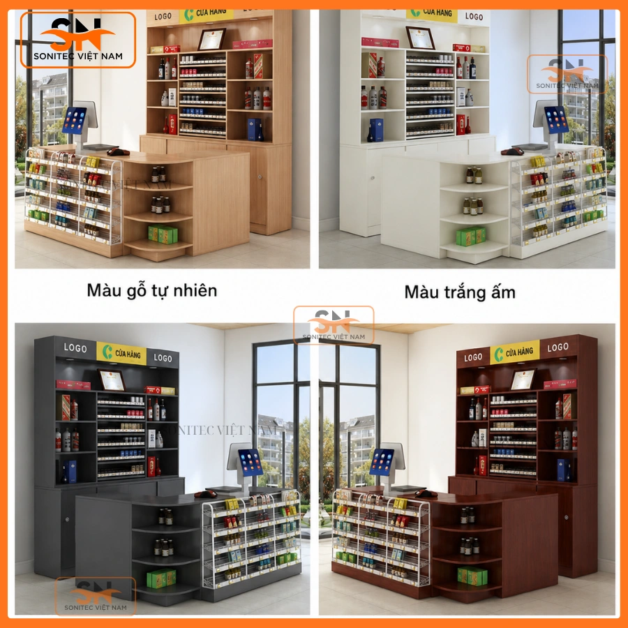 Mẫu quầy thu ngân gỗ đẹp