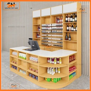 50 mẫu quầy thu ngân gỗ đẹp, đáng mua cho các shop