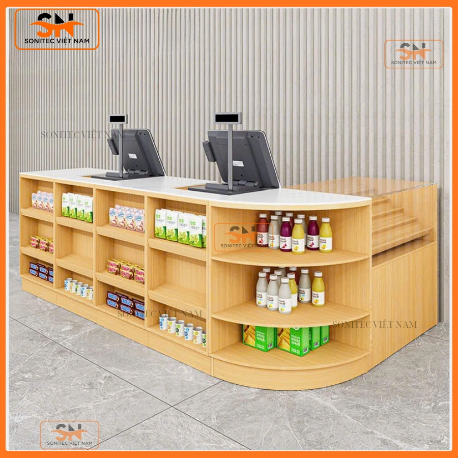 Mẫu quầy thu ngân gỗ đẹp, rẻ