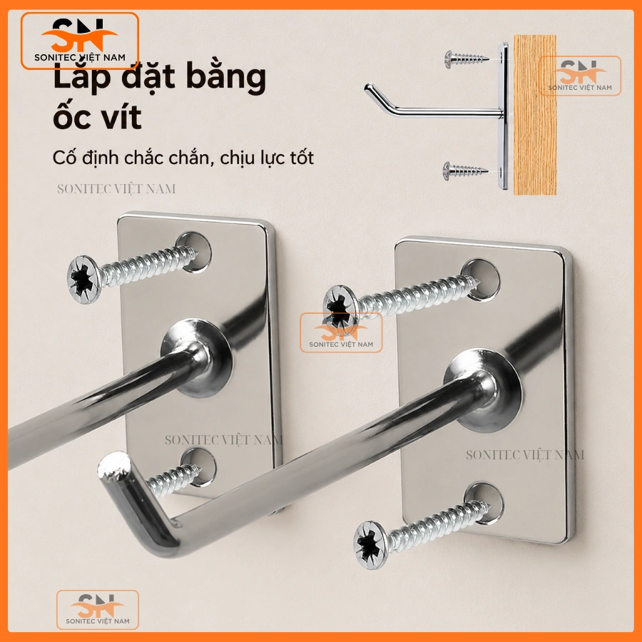 Phụ kiện móc treo tường bắn vít