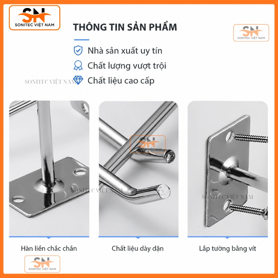 Phụ kiện móc treo tường bắn vít trực tiếp