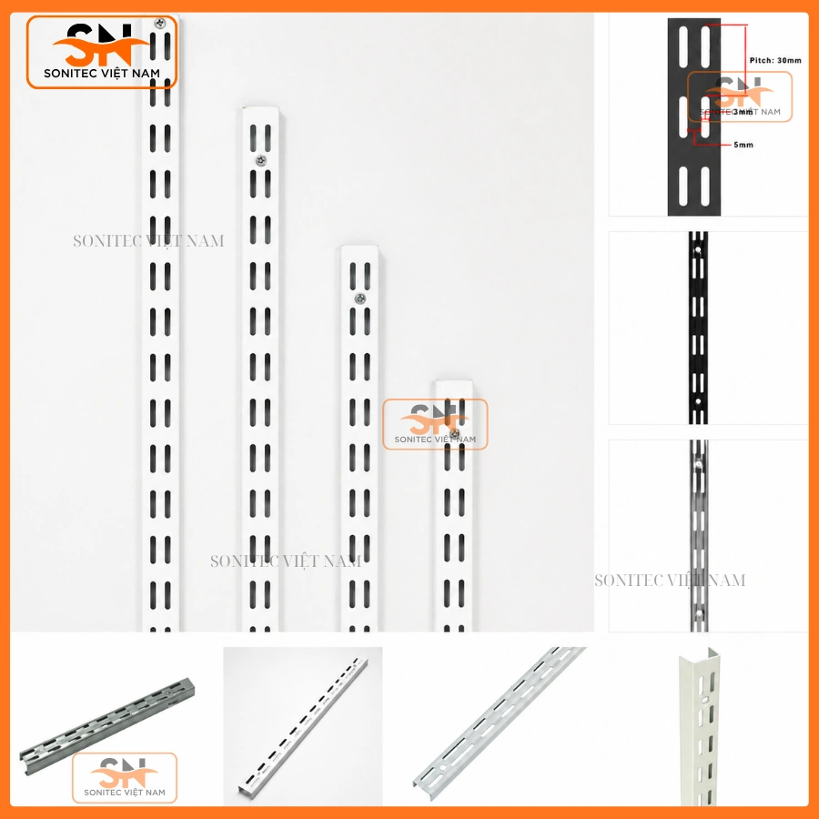 Thanh ray gắn tường làm giá kệ đỡ Sonitec