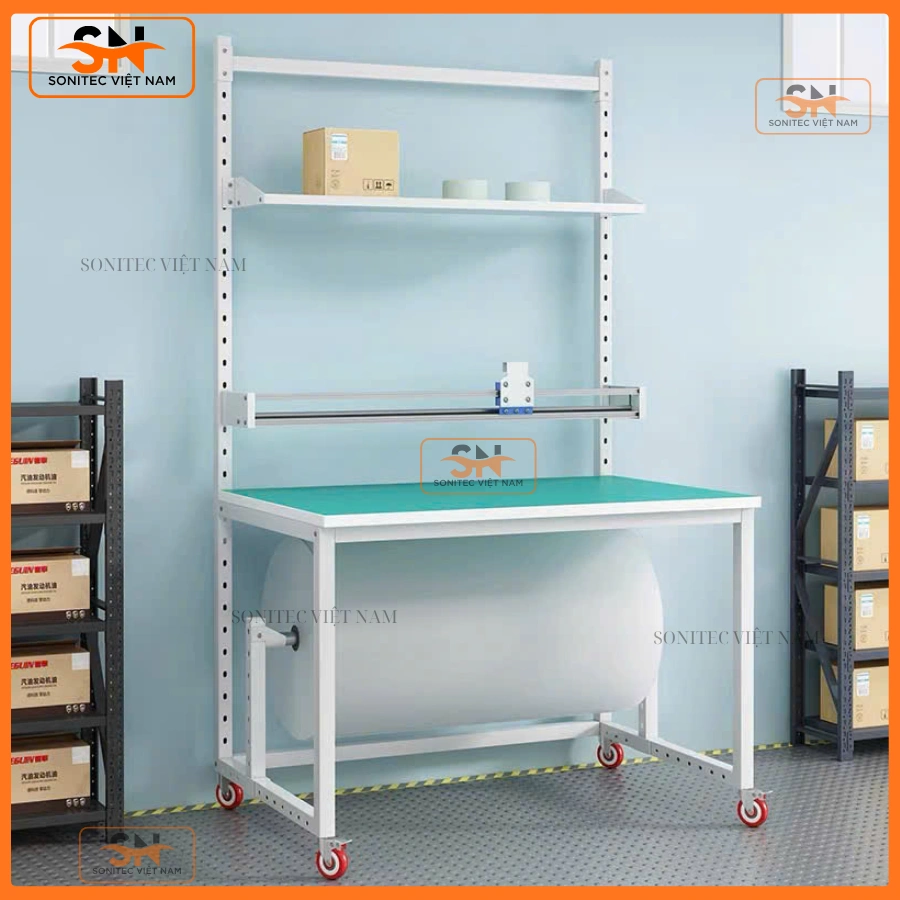 Các loại bàn đóng gói có bánh xe