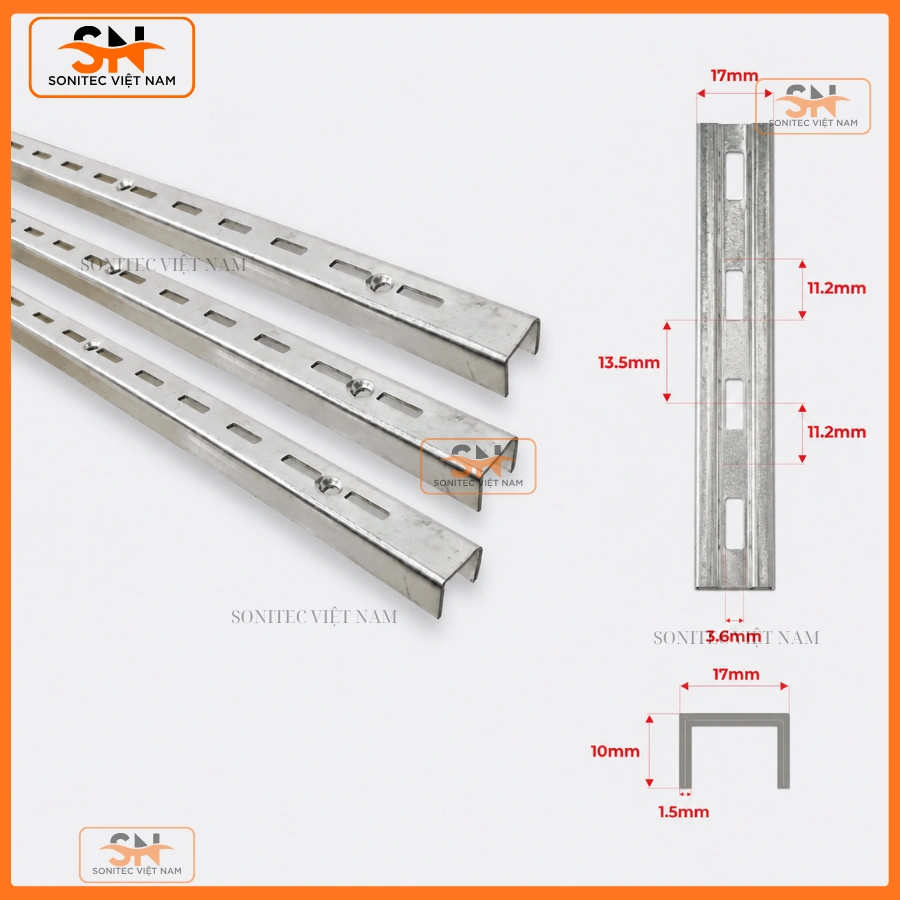 Thanh ray gắn tường đơn A6 bản to