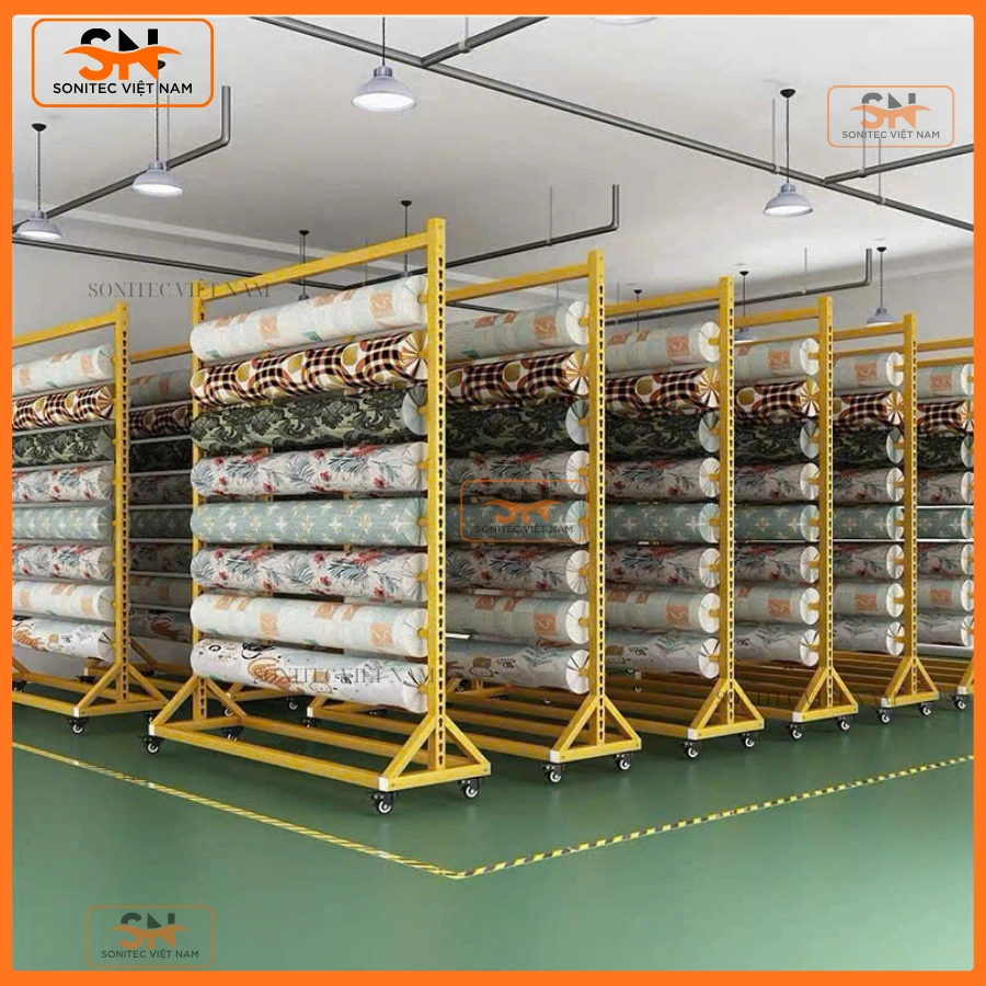 Giá kệ trưng cuộn vải giá rẻ