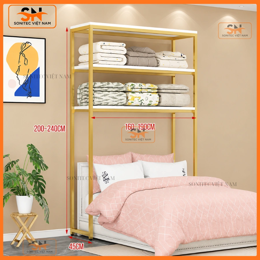 Giá kệ để chăn ga gối đệm đa màu sắc