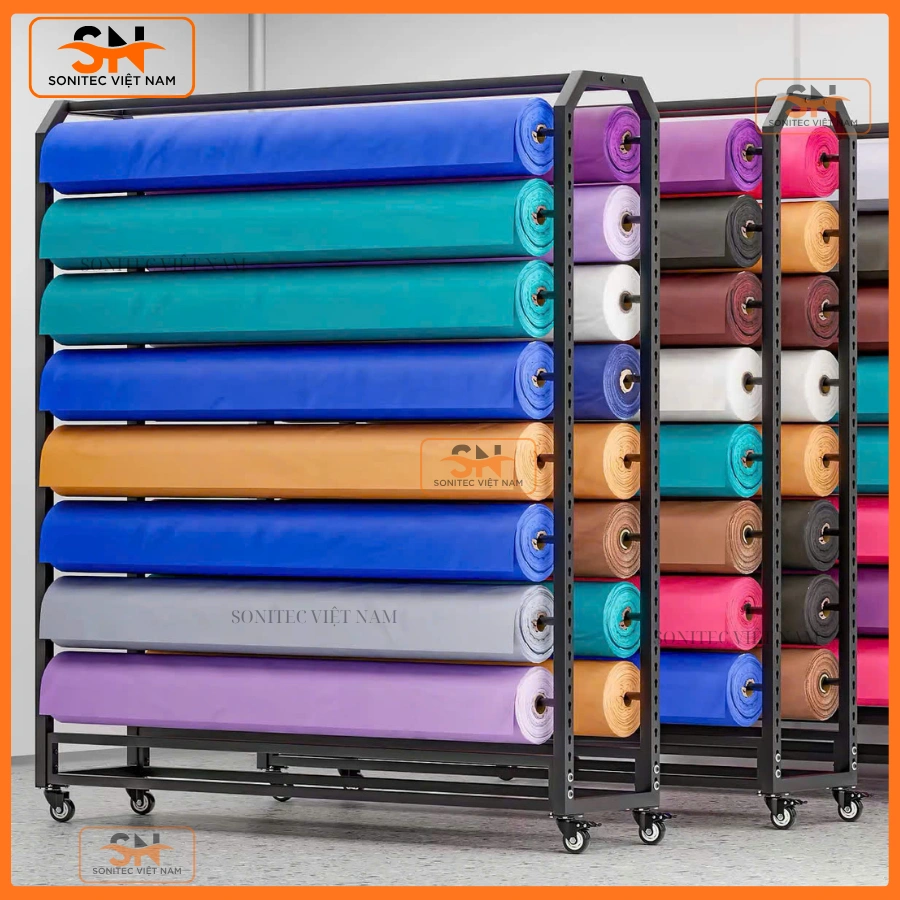 Giá kệ để cuộn nilon cho showroom