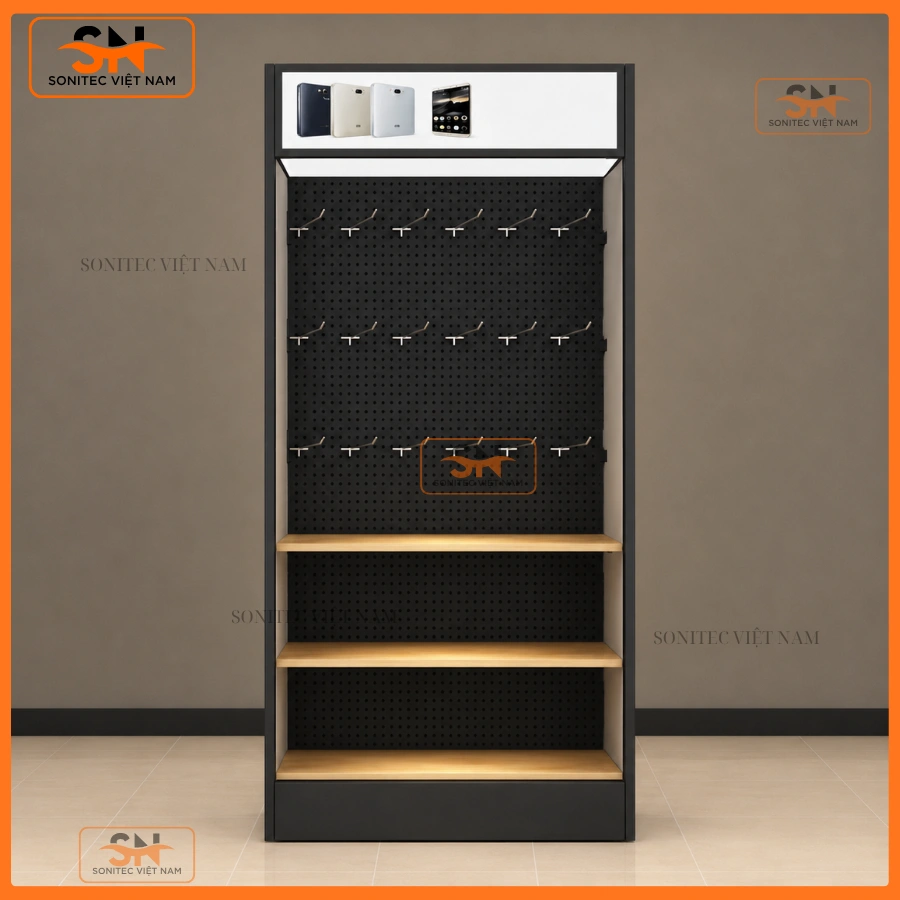 Kệ treo phụ kiện điện thoại tôn lỗ bền bỉ