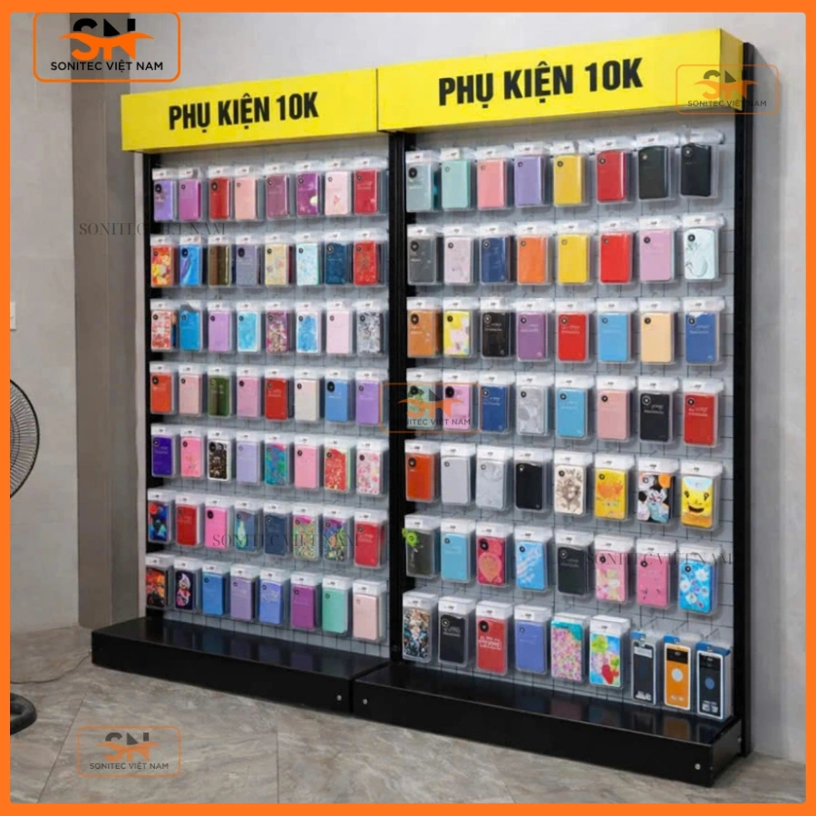 Kệ treo phụ kiện điện thoại lưng lưới