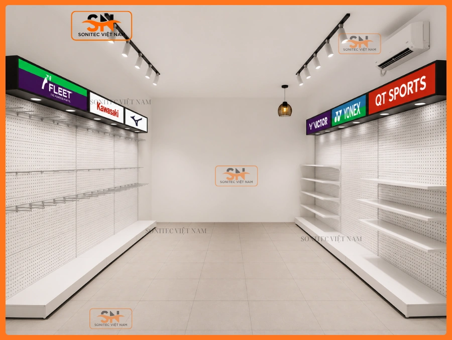 Các mẫu kệ trưng bày giày thể thao tại Sonitec